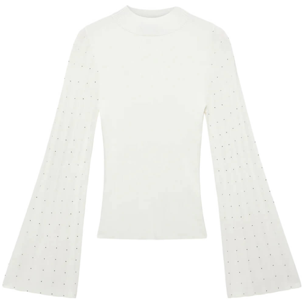 Mint Velvet White Embellished Knit Top